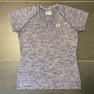 Under Armour Women's Short Sleeve V-neck Tee - Heathered Purple/Gray